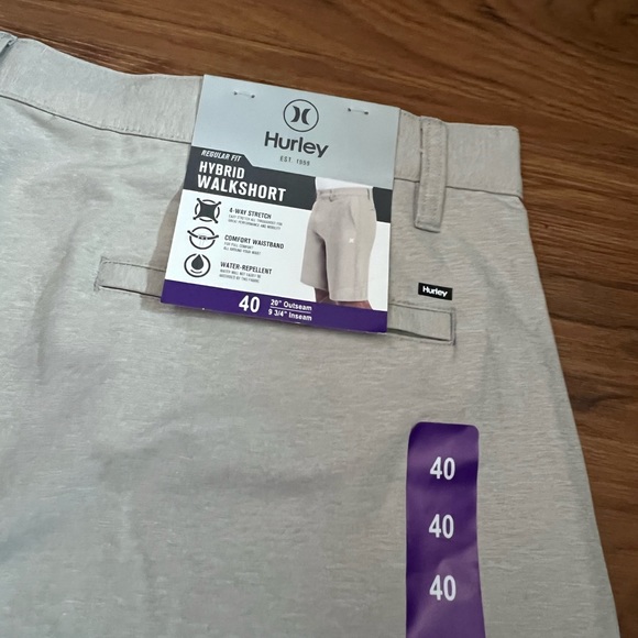 NWT Hurley Men’s Hybrid Walk Shorts Tan Water Repel 4 Way Stretch Sz 40 - Picture 4 of 7